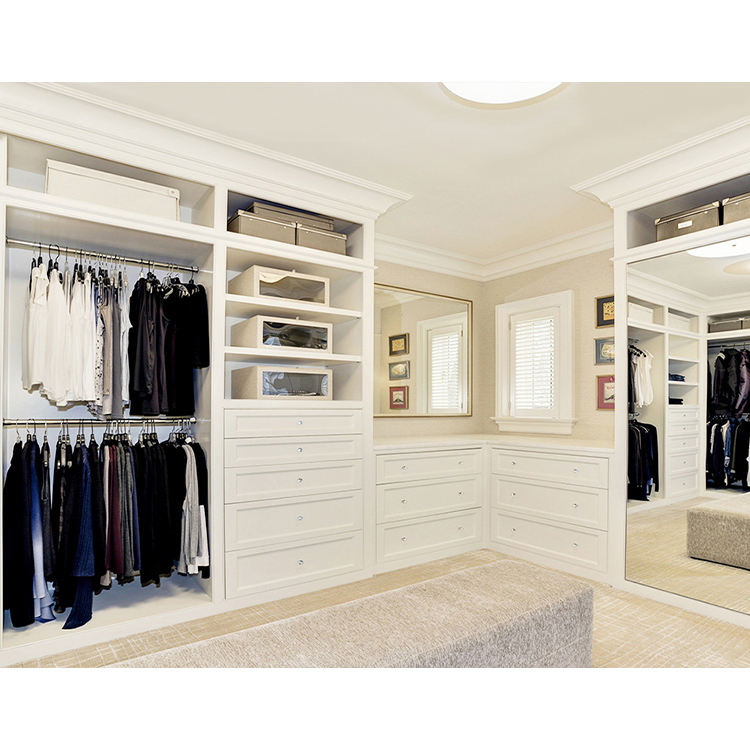 Modern Home Hotel Project Built in Wood Closets Furniture Design Custom Master Bedroom White Oak Wardrobe Closet System