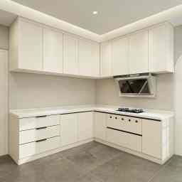 Surface Treatment Soft Close Function Solid Color Kitchen Cabinet System