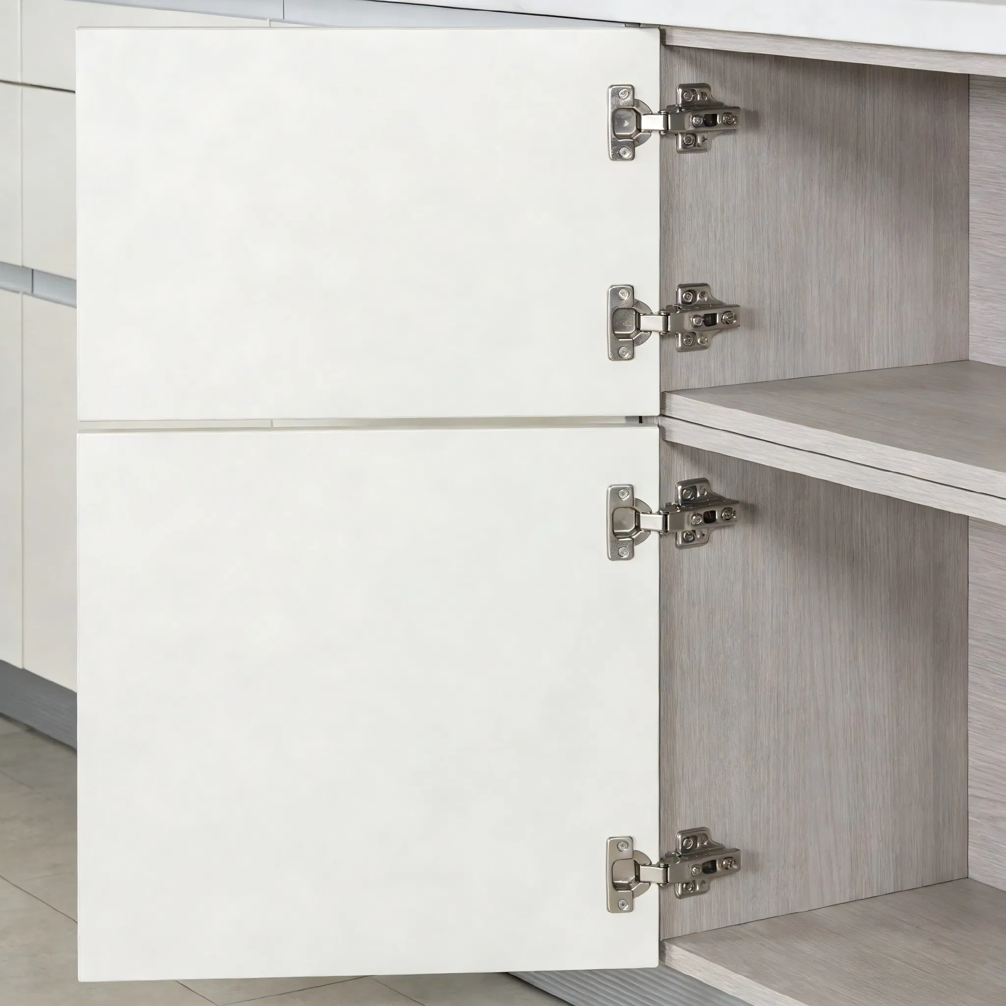 Surface Treatment Soft Close Function Solid Color Kitchen Cabinet System