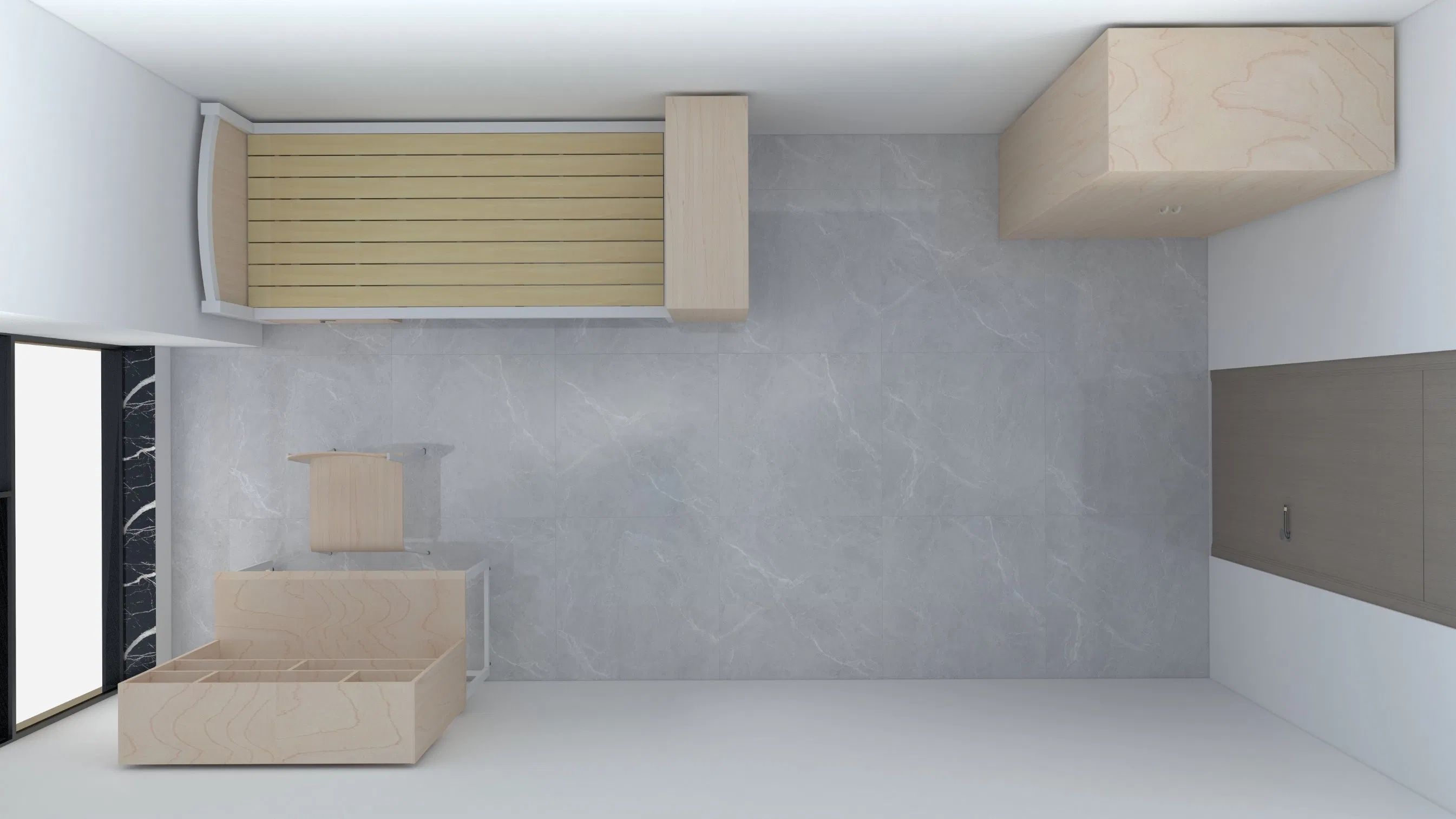 Simple Design Middle Cuboard Double Side for Dormitory Flat or Bedroom