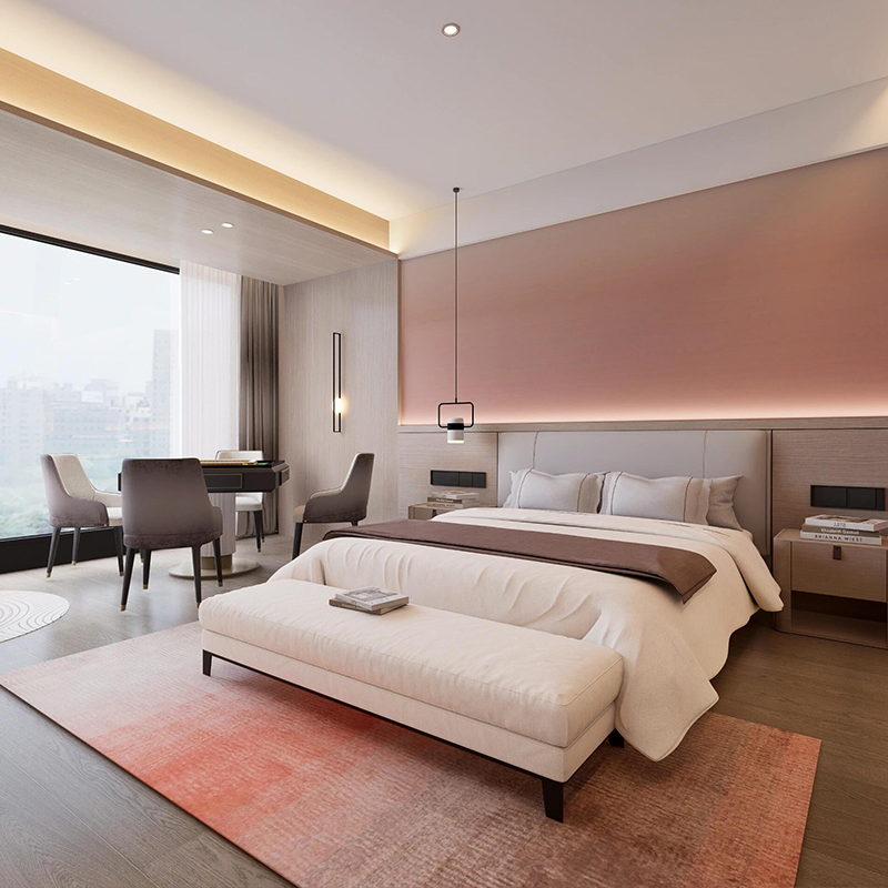 Modern Eco-Friendly Durable Solid Wood Panel Furniture Customized Five-Star Hotel Bedroom Living Room