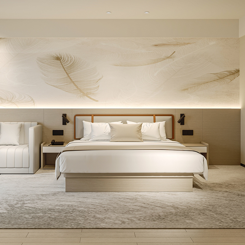 Foshan Factory Modern 5 Star Hotel Room Decor Ideas Luxury Interior Design Wooden Hotel Furniture