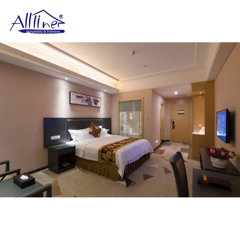 Modern Room Set King Size Bed Wooden Headboard Panel Bedroom Sets 5 Star Hotel Furniture