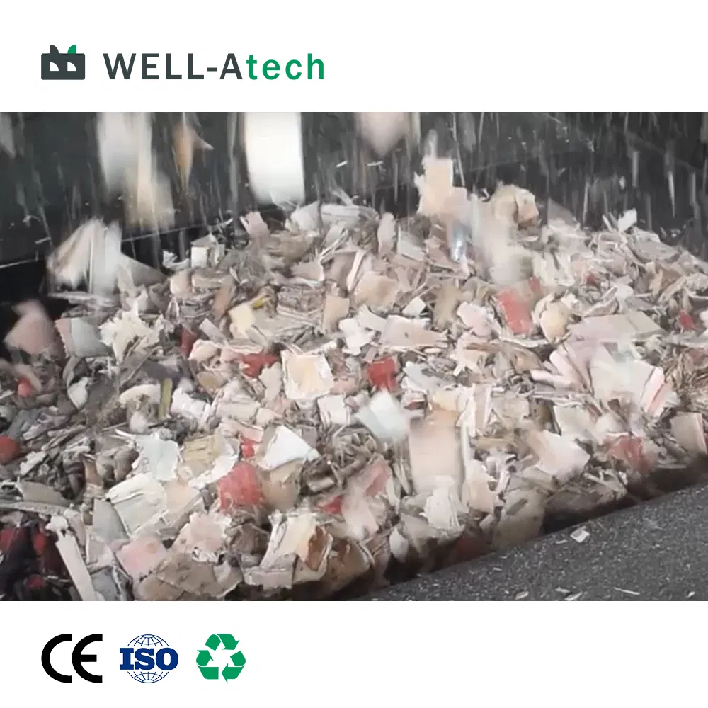 Industrial Dual Motor Two Shaft Shredder System for C&D Waste Recycling Plant