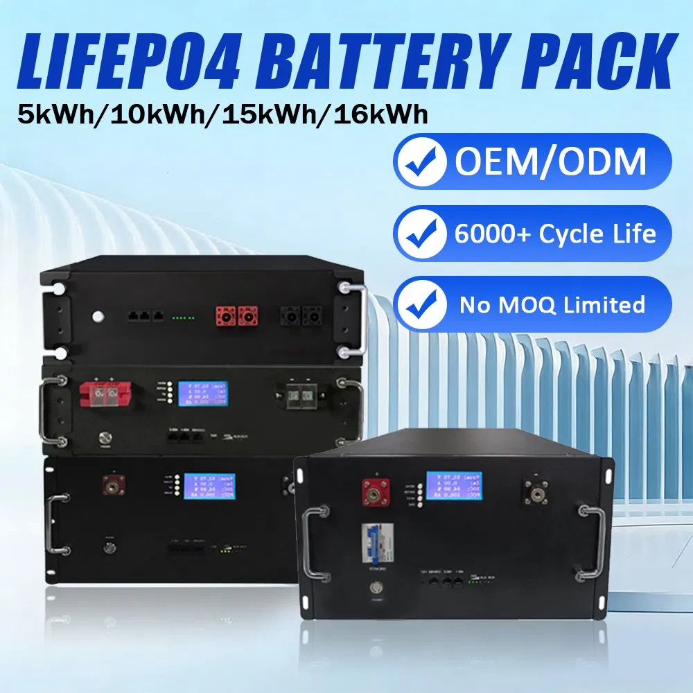 5kwh 10kwh 15kwh Rack Mount LiFePO4 Lithium Ion Battery Home Commercial Industry Household Energy Storage System
