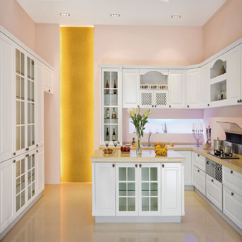 Apartment Kitchen Cabinets White Shaker Collection Solid Wood Soft Close