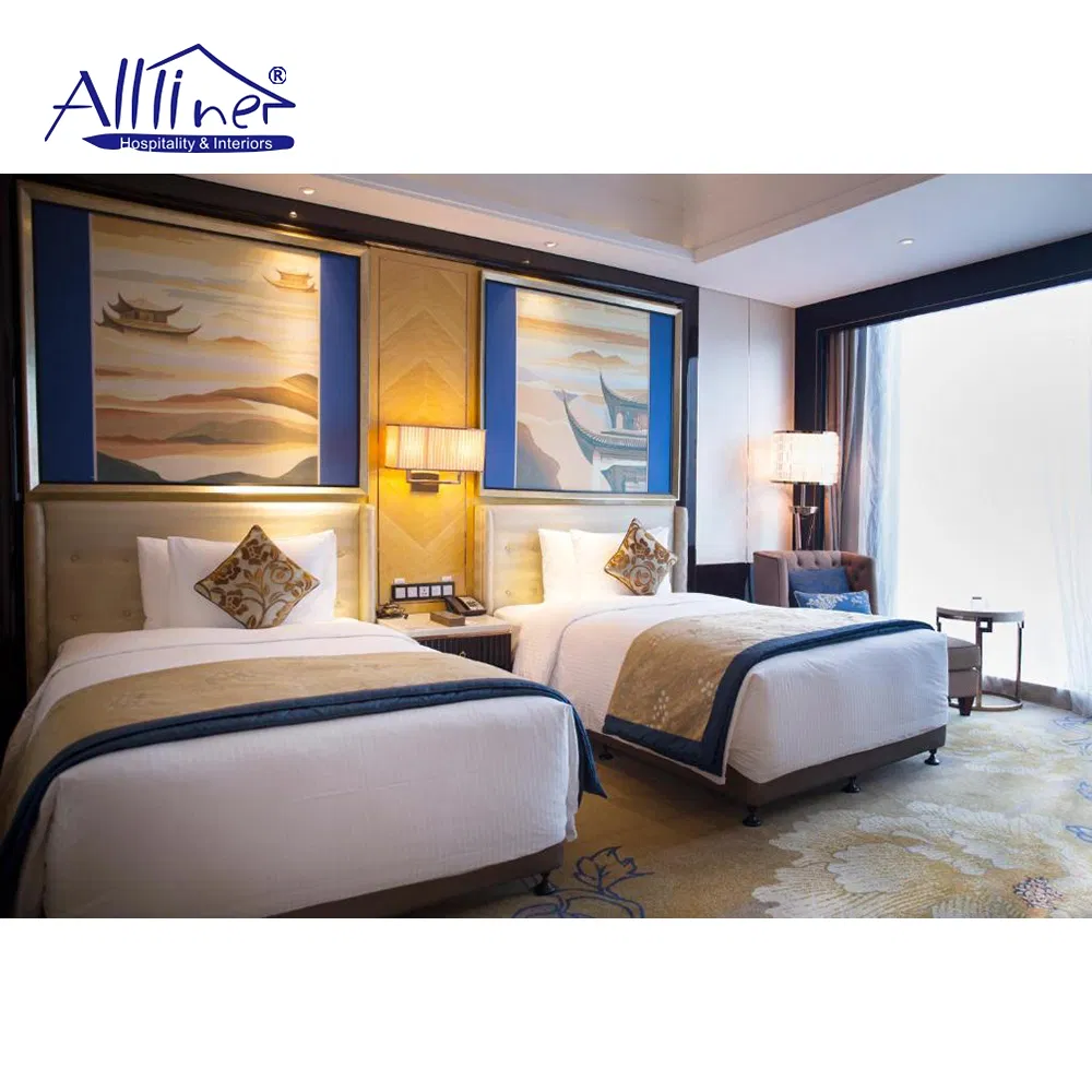 Best Western Supplier Queen Size Upholstered Bed Bedroom Hotel Room Furniture Sets