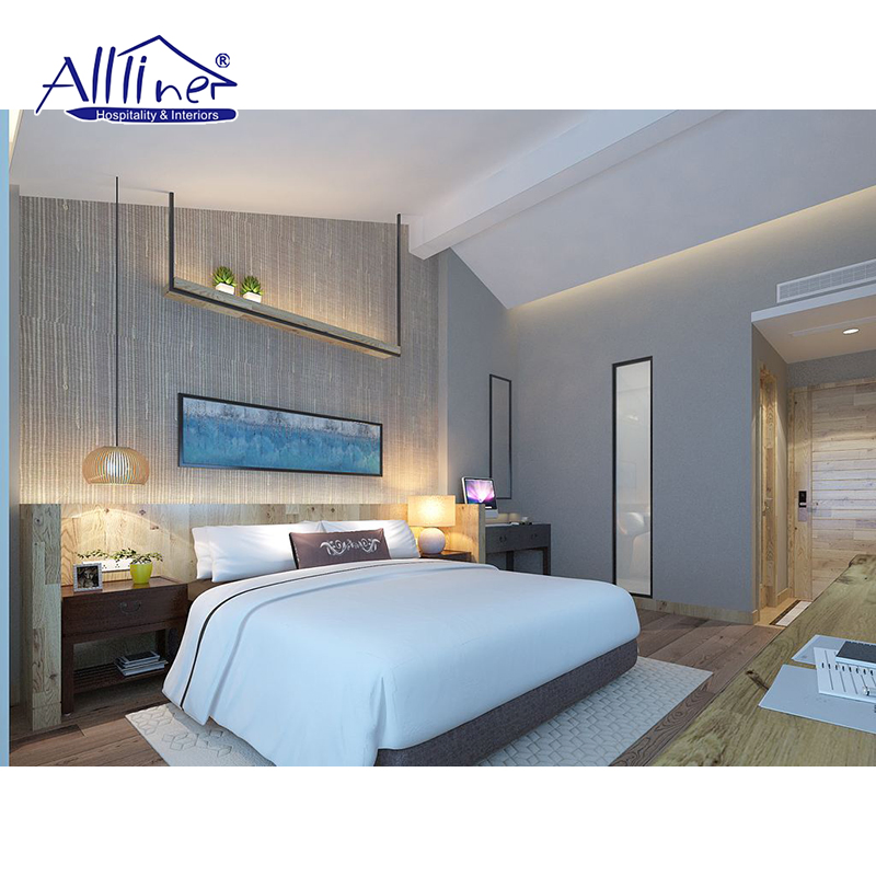 Modern Hotel Room King Size Bed Frame Luxury Upholstered Headboard Leather Beds Bedroom Furniture Set