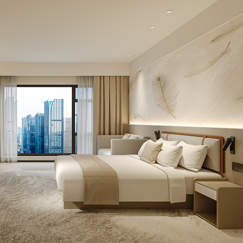 Foshan Factory Modern 5 Star Hotel Room Decor Ideas Luxury Interior Design Wooden Hotel Furniture