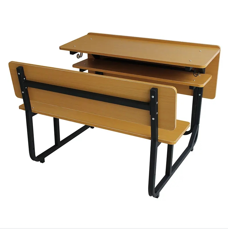 Cheap School Classroom Double Seat Student Wooden Desk and Bench Chair Furniture