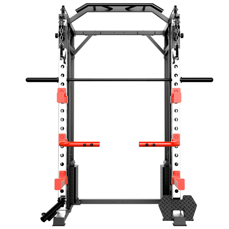 Multifunctional Integrated Smith Machine System with Squat Rack and Pull-up Bar