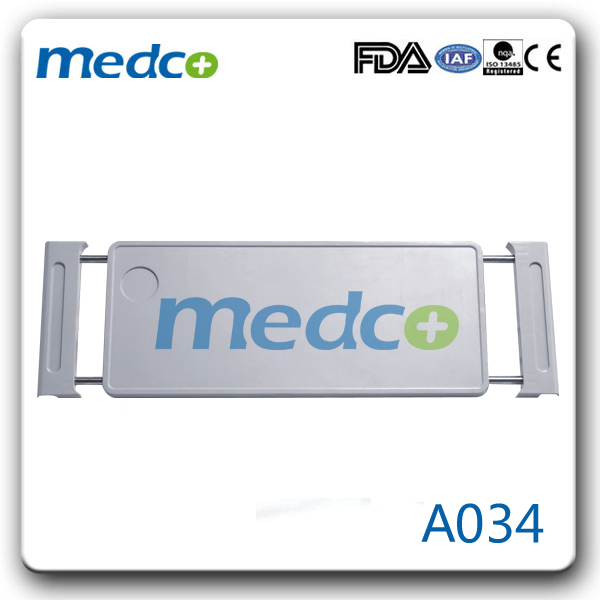 Hospital Wooden Over Bed Table, Gas Spring Mechanism Height Adjustable System