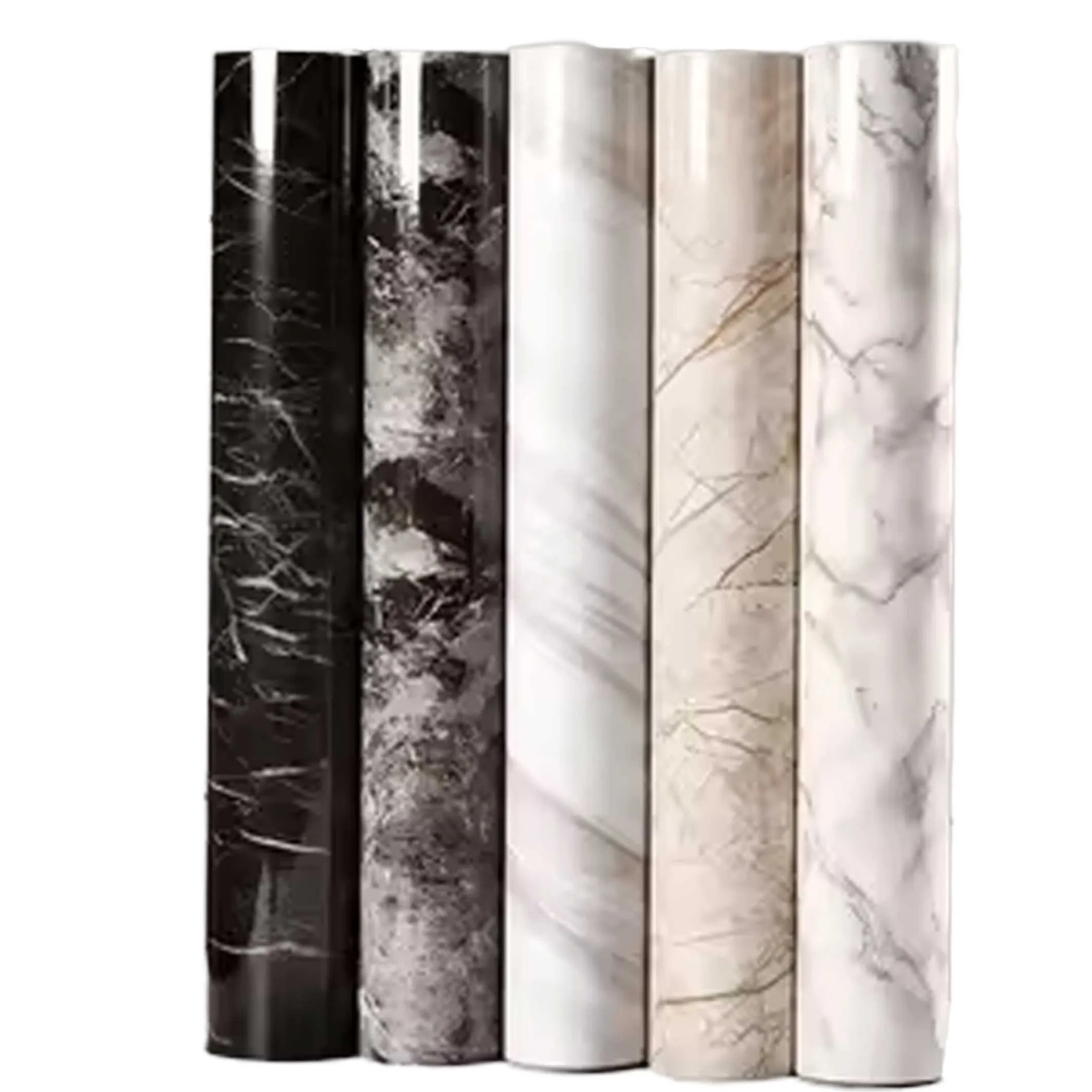 Elegant Kitchen Wallpaper: Self-Adhesive Marble Pattern Sticker Design