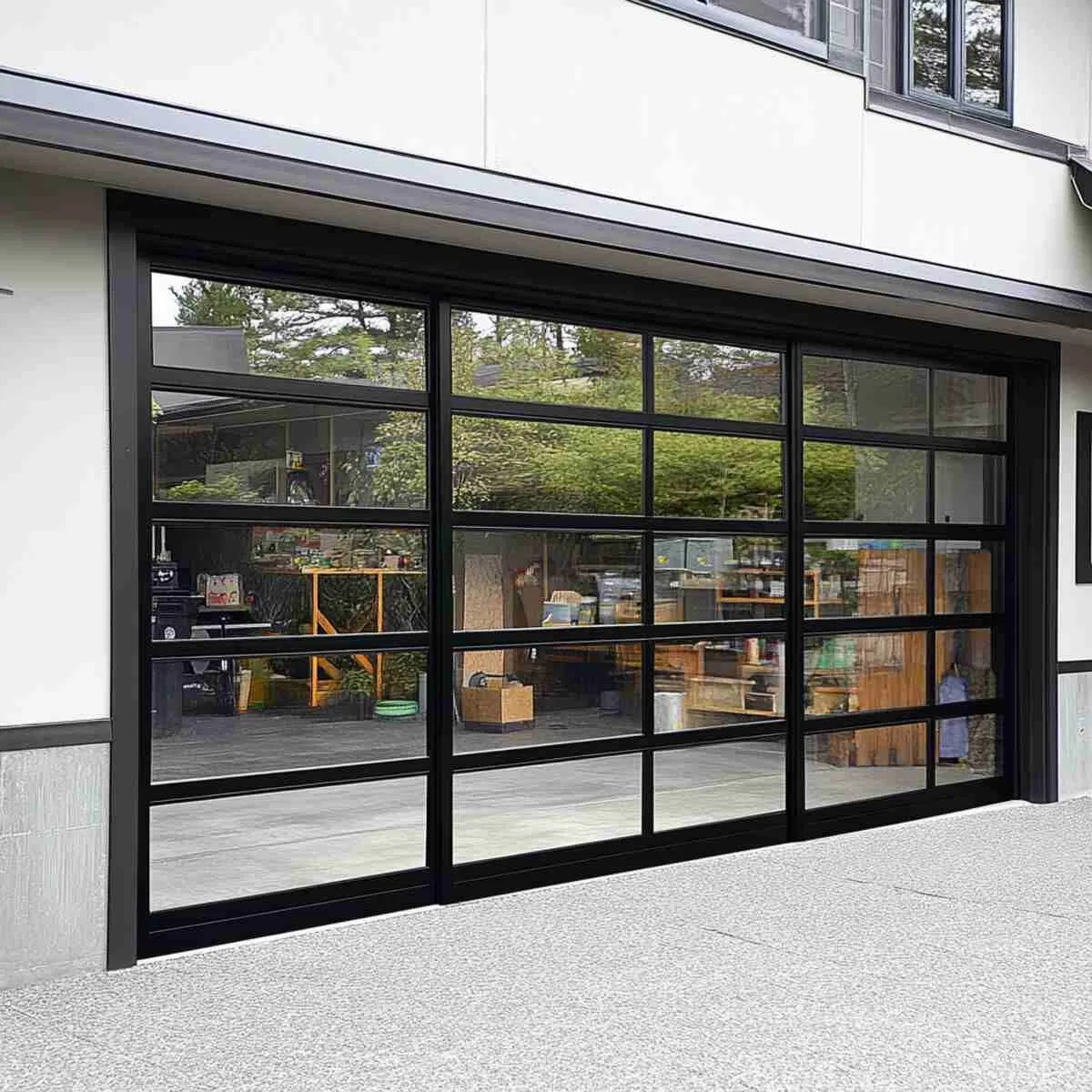 Imported Dutch Austrian Brands Powder Coated Aluminium Glass Perspective Garage Door