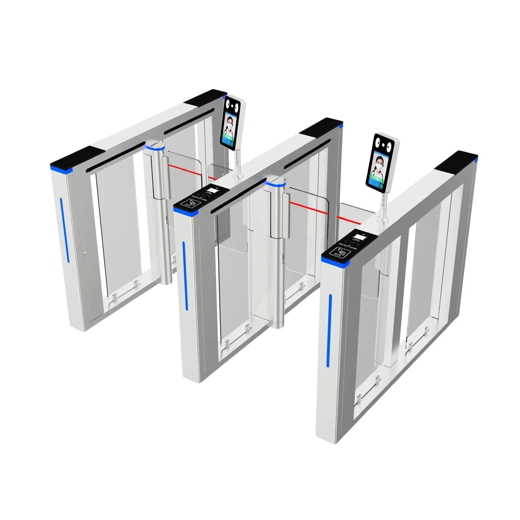 Biometric Security Access Control System Speedlane Turnstile Automatic Glass Speed Gate