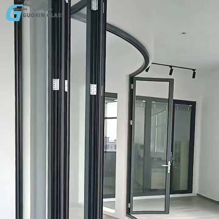 1. Insulated Glass Bifold Door - Guoxin Aluminium Fireproof Folding Door