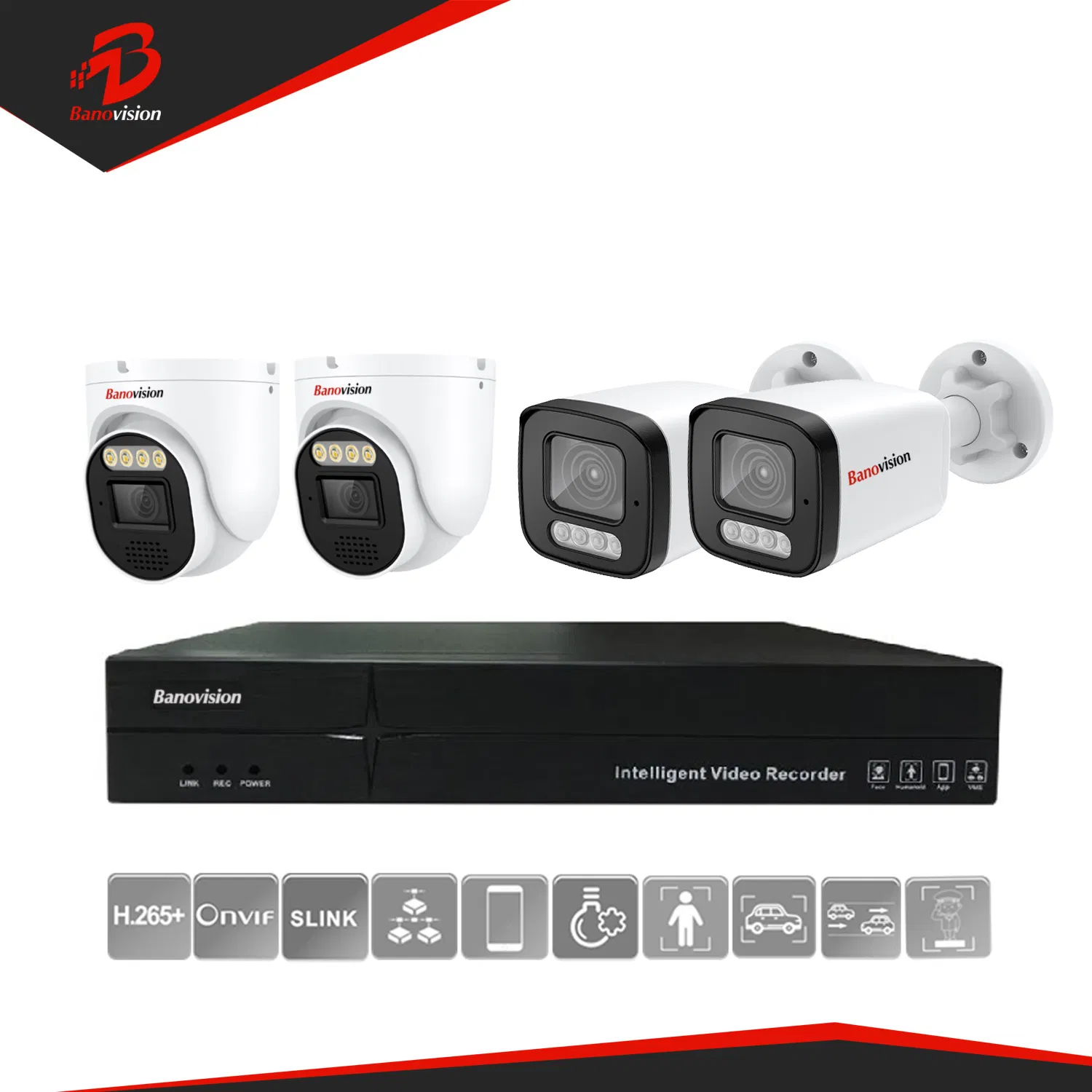 Competitive 4K/8MP 4CH Poe NVR Colorvu Smart Hybird Light CCTV Camera Kit