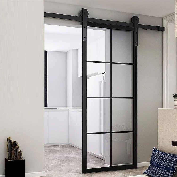 Interior Tempered Glass Barn Style Entry Doors Set Design All Frosted Glass Sliding Barn Door