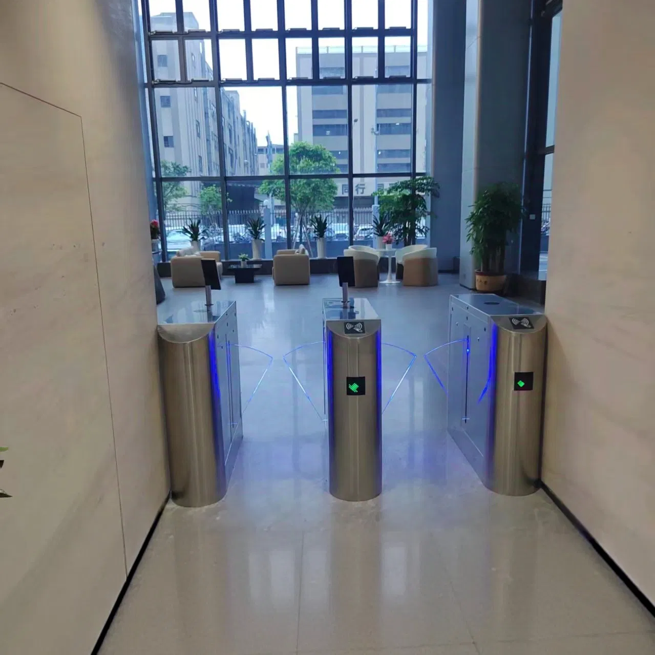 High Security Face Recognition Pedestrian Access Control Swing Turnstile Barrier Gate