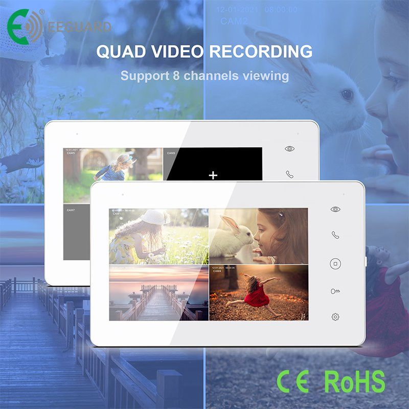 2-Wire IP 7" WiFi Video Doorbell Kit Support Smartphone Remote Unlock Control