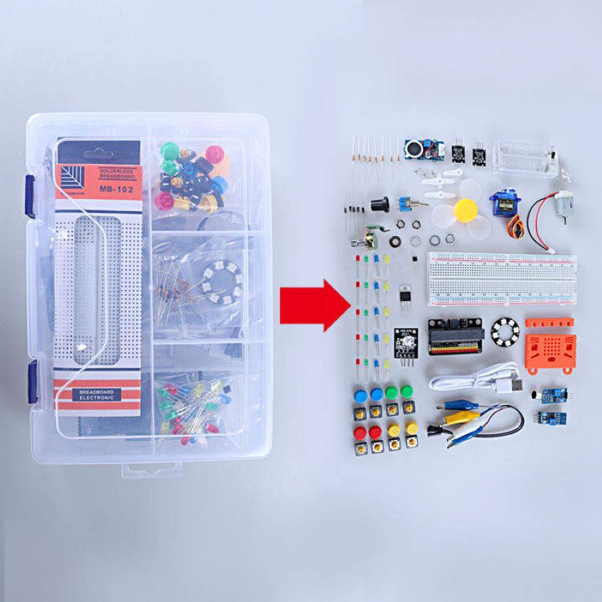 Programming Electronic Component Starter Kit Stem Creative Scientific Electronics Programming Learning Educational Smart Robot Toys for Microbit Starter Kit