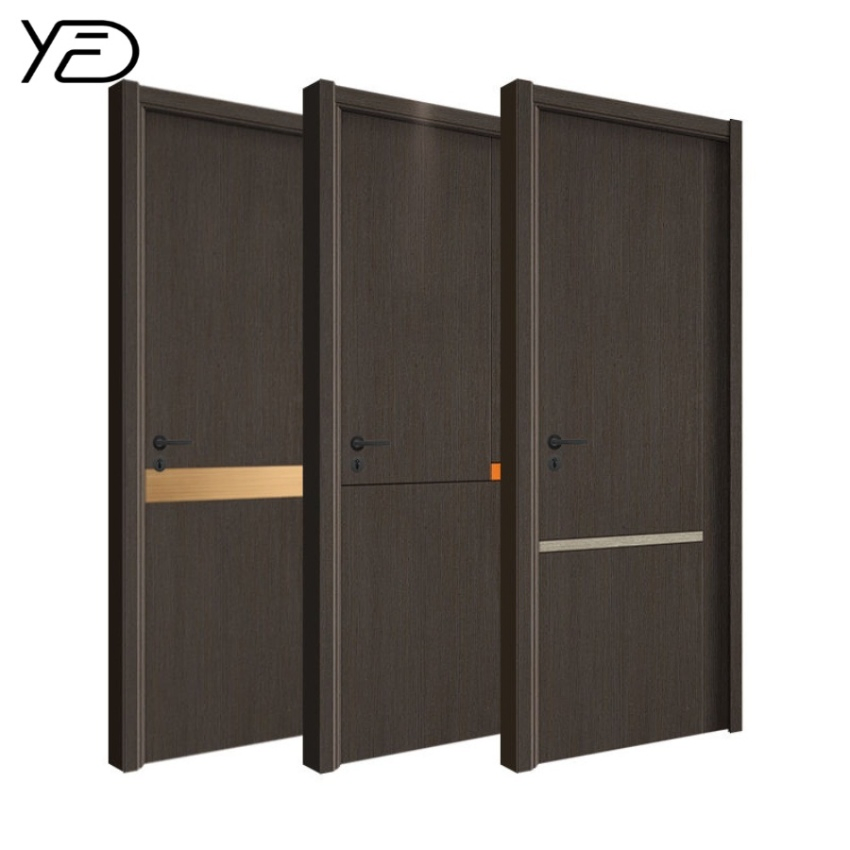 Top Seller Modern PVC Oak Wood Solid Barn Door for Bathroom Interior Solid Wood Main Door Designs with Decoration Feature