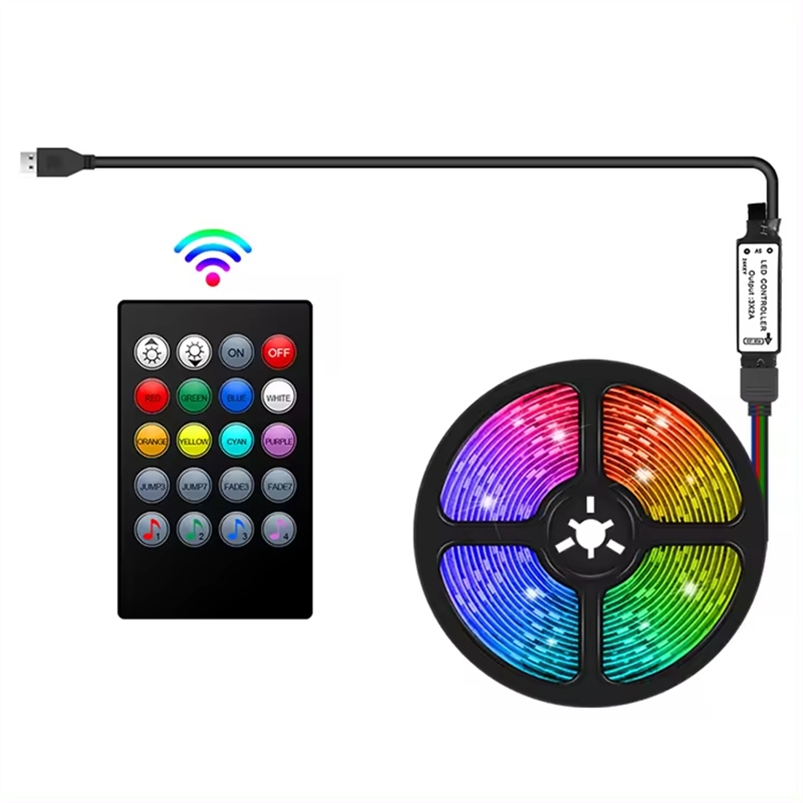 Remote Control USB 5V Bedroom Home TV Backlight Rgbic Smart HDTV LED Strip Kit