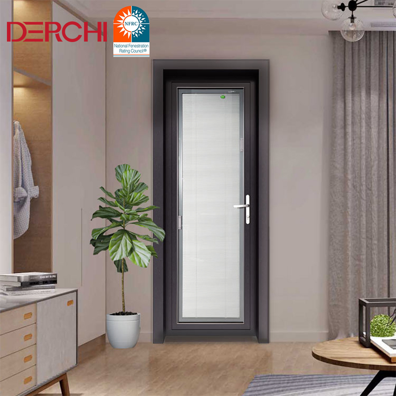 Waterproof Double-Layer Tempered Glass Bathroom Frosted Aluminium Double Casement Dutch Door Modern Toilet Door