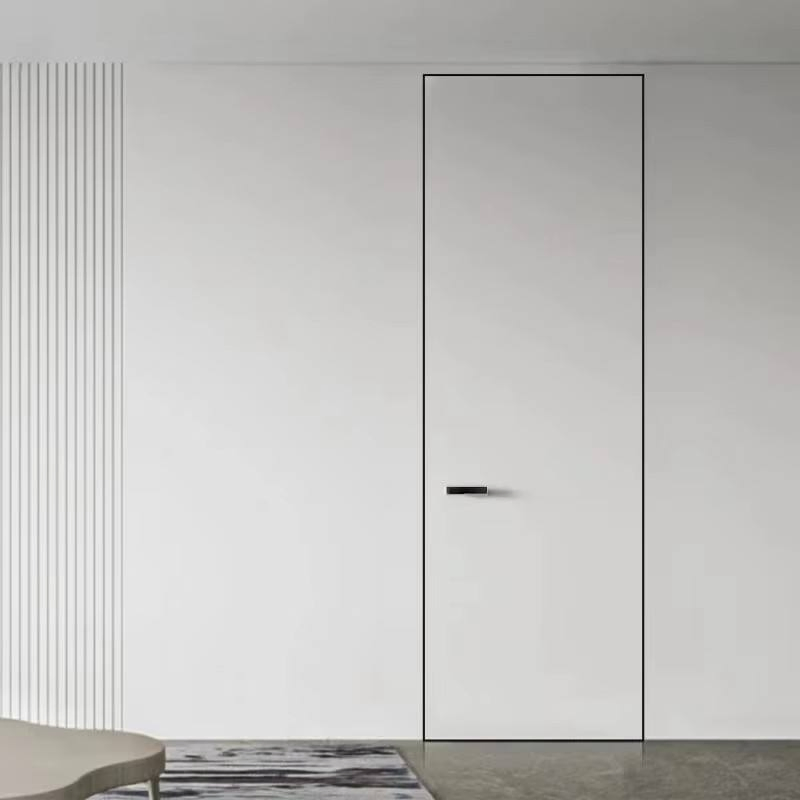 Simple High-End European Aluminium Wood Flush Interior Door for Home Office