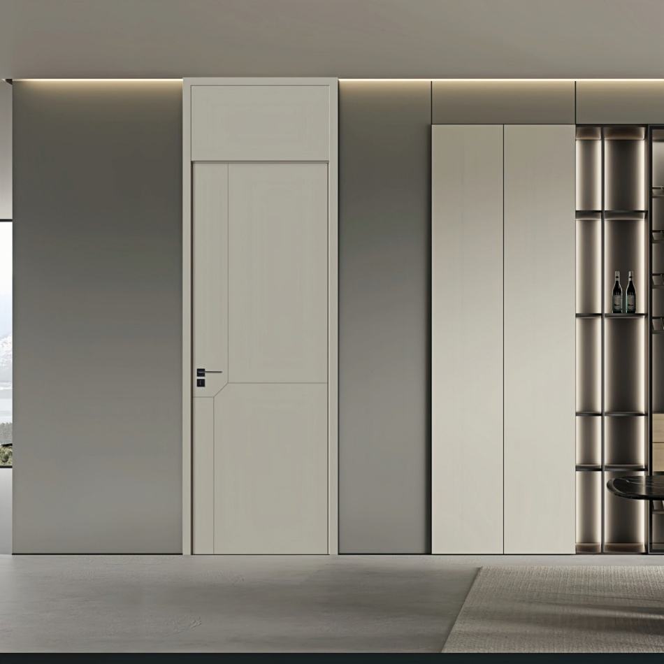 High-Quality HDF Flush Solid Core Acoustic Soundproof Door for Hotels, Apartments, Villas Renovation Composite Paint Door Interior Room Wooden Door