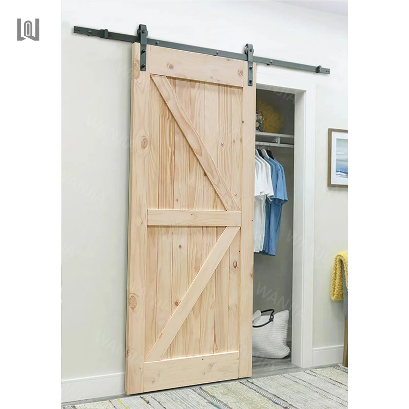Wanjia Residential Interior Modern Design Sliding Barn Wood Interior Wooden Barn Doors