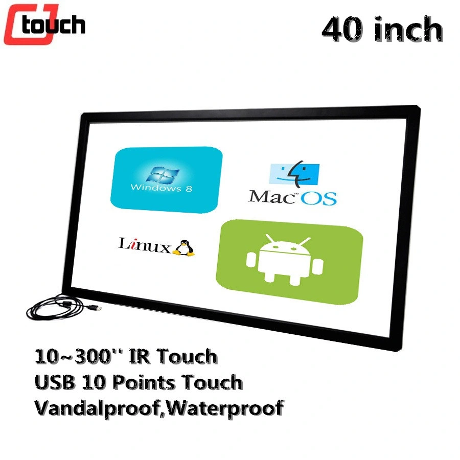 Advertising Education Smart TV 40 Inch IR Touch Screen Frame School Meeting Confenrence Whiteboard LCD Monitor Overlay Kit