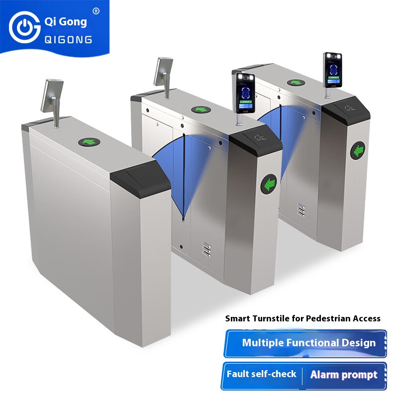 High Security Face Recognition Pedestrian Access Control Swing Turnstile Barrier Gate