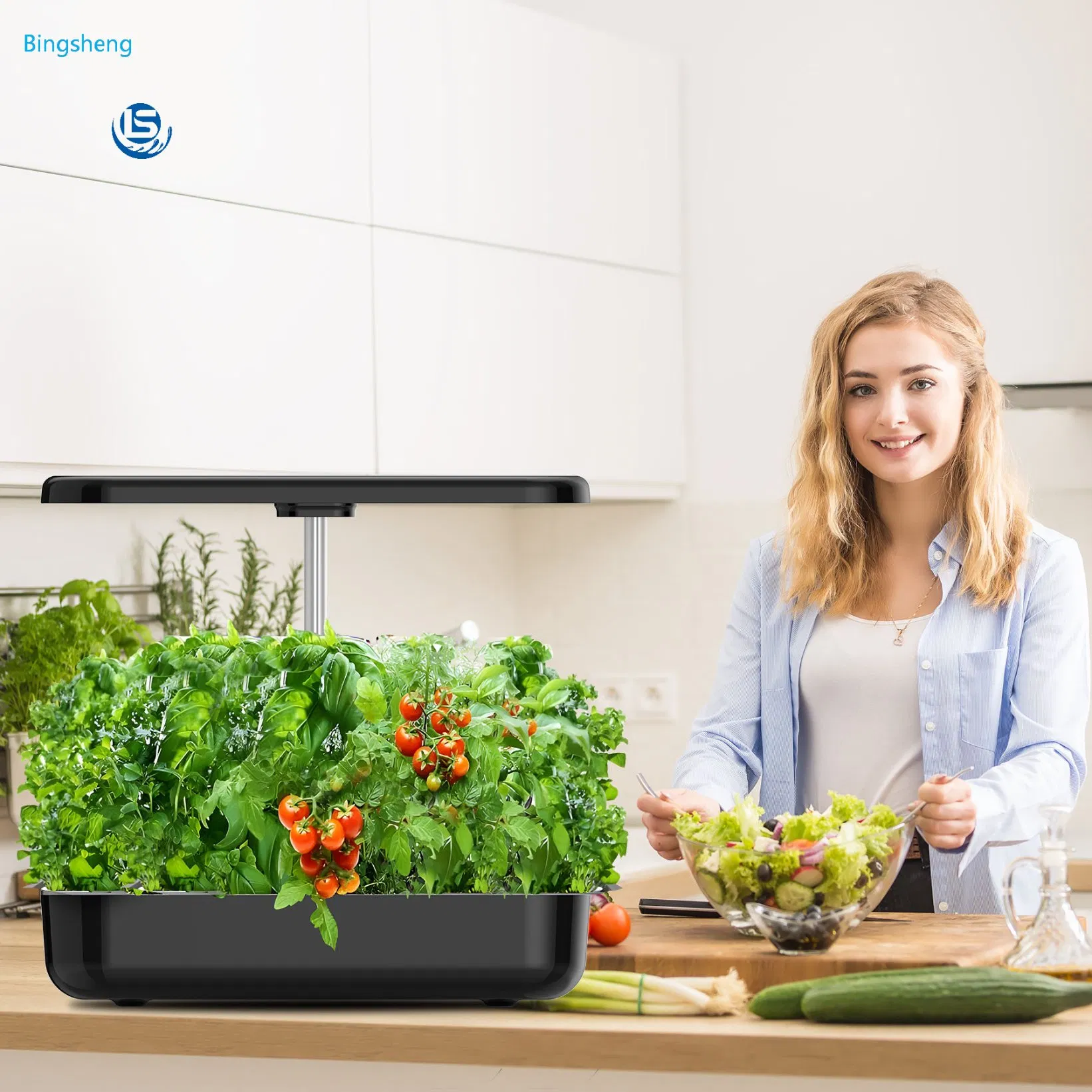 Hydroponic Grow System Kit Height Adjustable Plant Grow Light 12 Holes Smart Garden Herb Grow Pod Kit