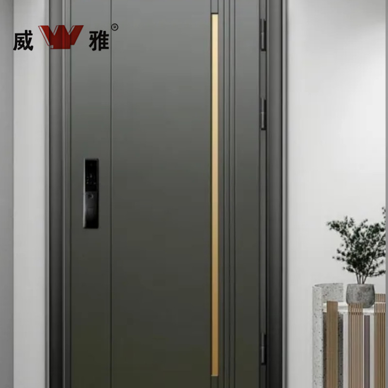 Reinforced Steel Bullet Resistant Solid Wood Aesthetic Villa Lobby Door with Customizable Lock Mechanisms
