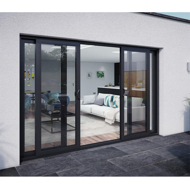 Design Interior Barn Hardware Lock Double Glass Aluminium Sliding Door