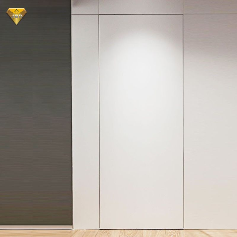 Prettywood Flush Walnut Veneer Invisible Door Frameless Design Concealed Wooden Hidden Swing Open Style for Interior Bedroom
