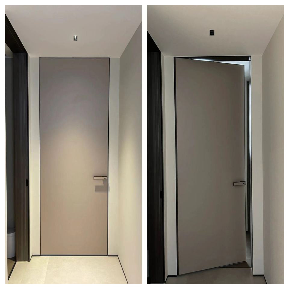 Modern Simple Invisible Flush Mounted Frameless Wood Door Ceiling Height Door Bedroom Hidden Interior Door
