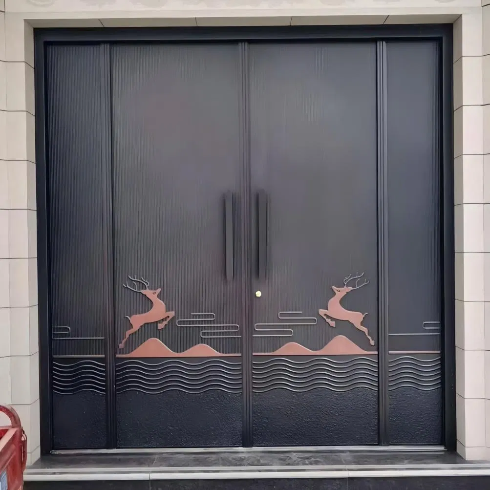 China Factory Steel Aluminum Door Security Entrance Interior Guangdong Exterior Metal Modern Wrought Iron Front Single Double Turkey American Door Price