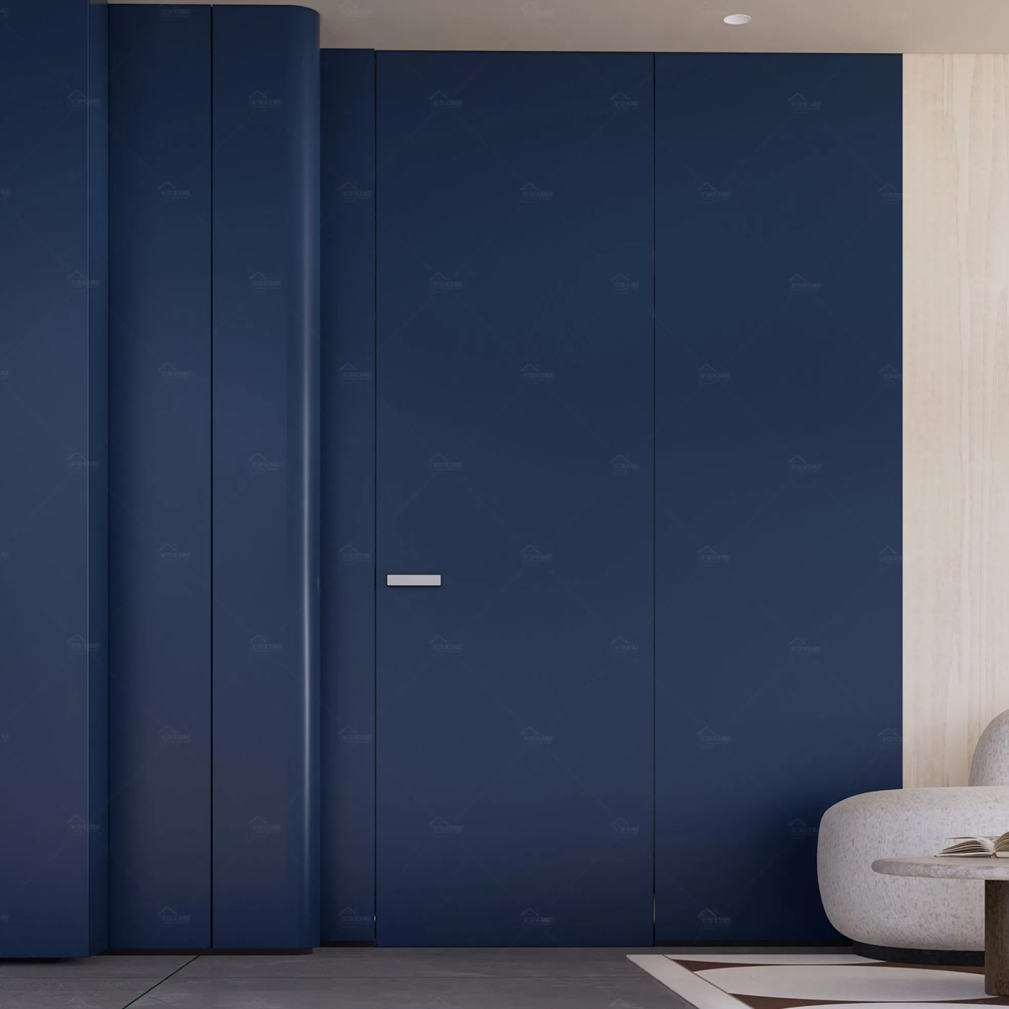 China Top Factory Modern Style Simple Design Luxury Black Composit Flush Interior Hidden Door