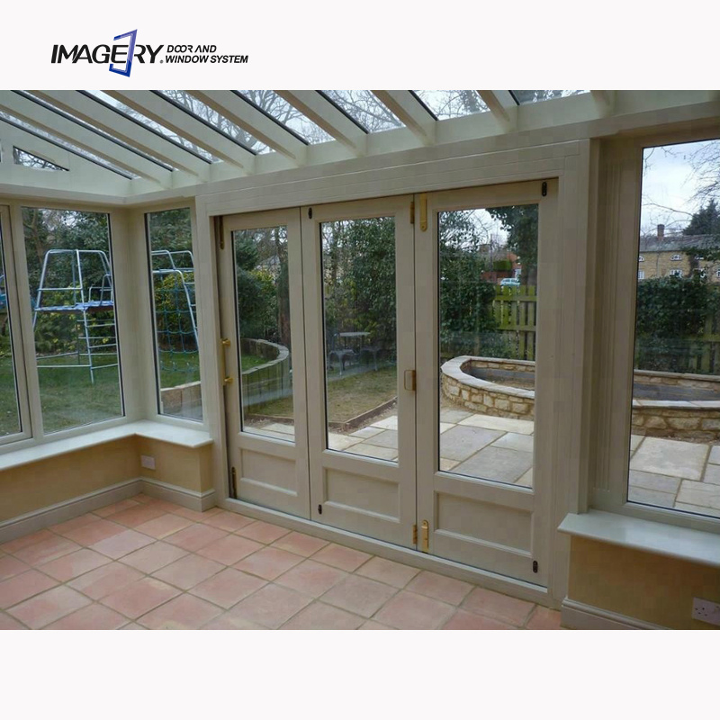 Folding Sliding Solid Door System Aluminium Glass Bifold Sliding Door