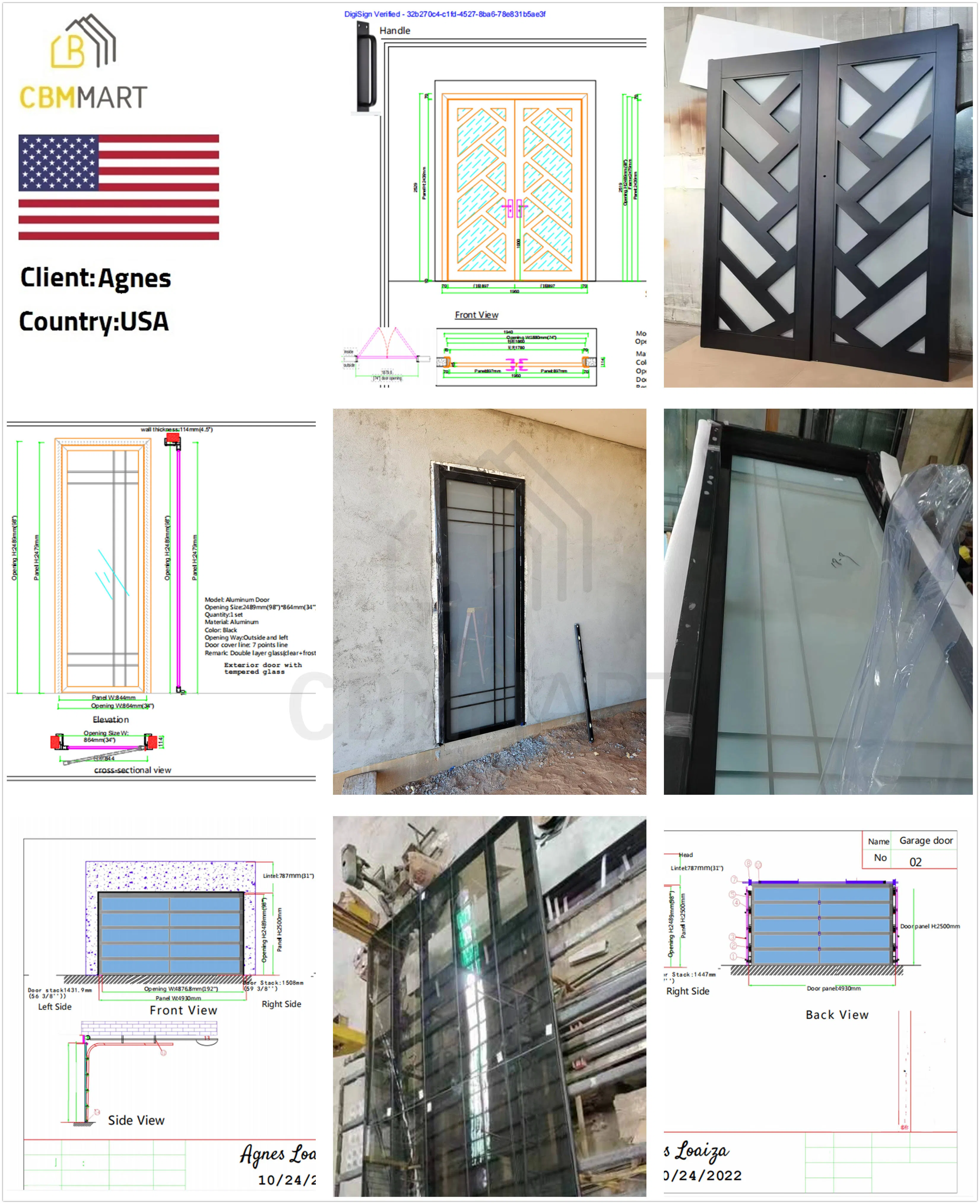 Cbmmart Double Swing Security Exterior Steel Metal Front Wrought Iron Entry Doors