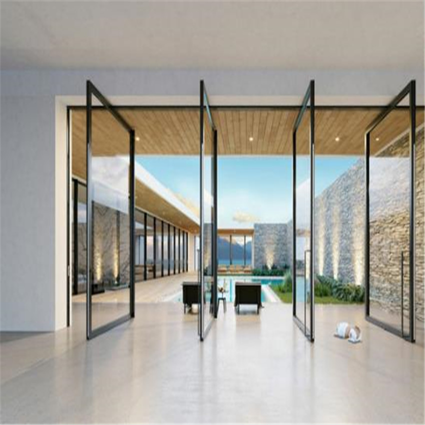 Prima Aluminum Frame Office Entry Pivot Door Revolving Tempered Glass Door Free Standing Door