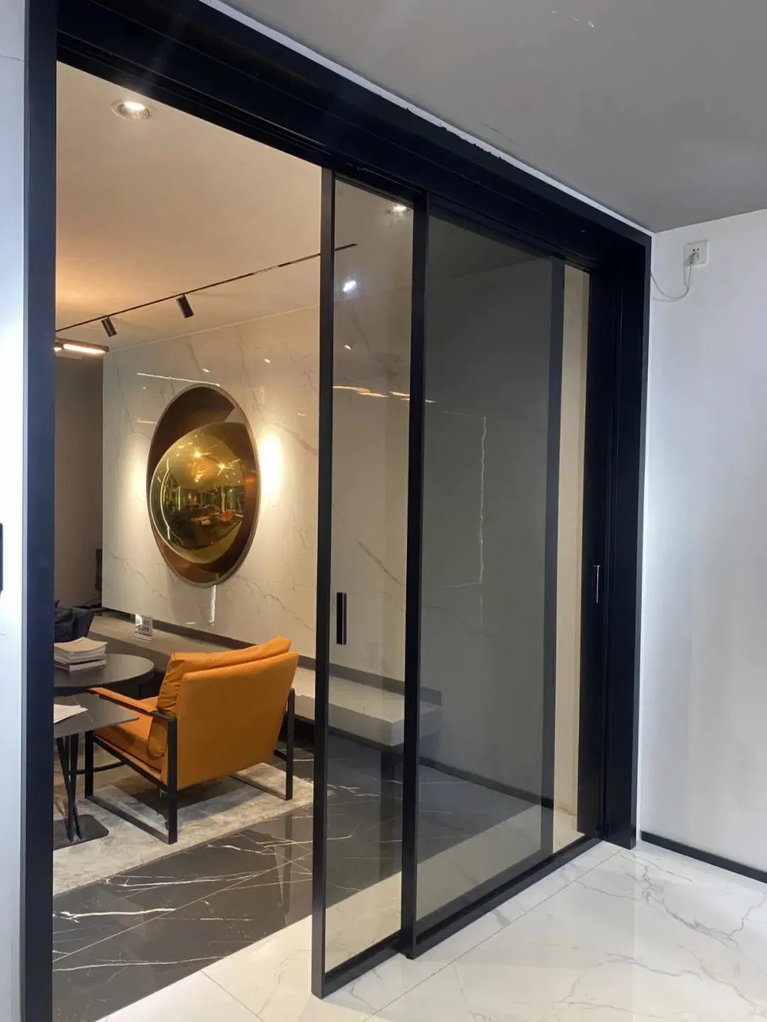 Switchable Smart Glass Sliding Door Office Automatic Interior Intelligent Privacy Framless Glass Doors