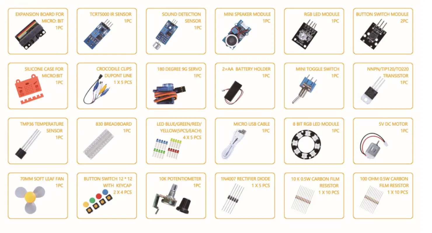 Programming Electronic Component Starter Kit Stem Creative Scientific Electronics Programming Learning Educational Smart Robot Toys for Microbit Starter Kit