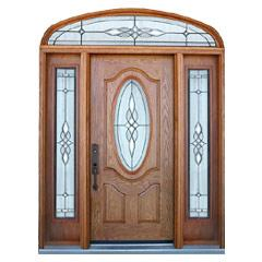 6 Panel Lament &amp; 1/2 Lite Panel Lament Fiberglass Door