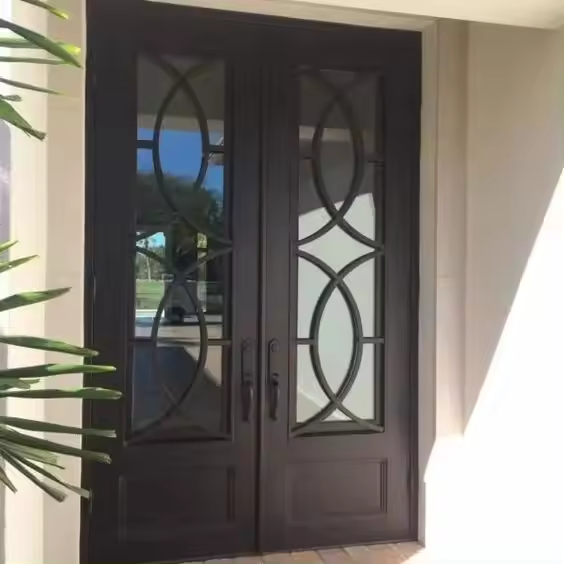 Cbmmart Double Swing Security Exterior Steel Metal Front Wrought Iron Entry Doors