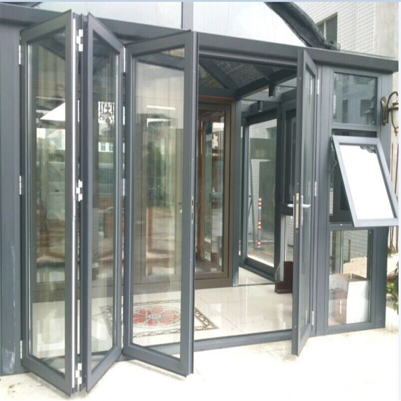 Aluminum Folding Door Glass Bifold Door with Tempered Double Glazing