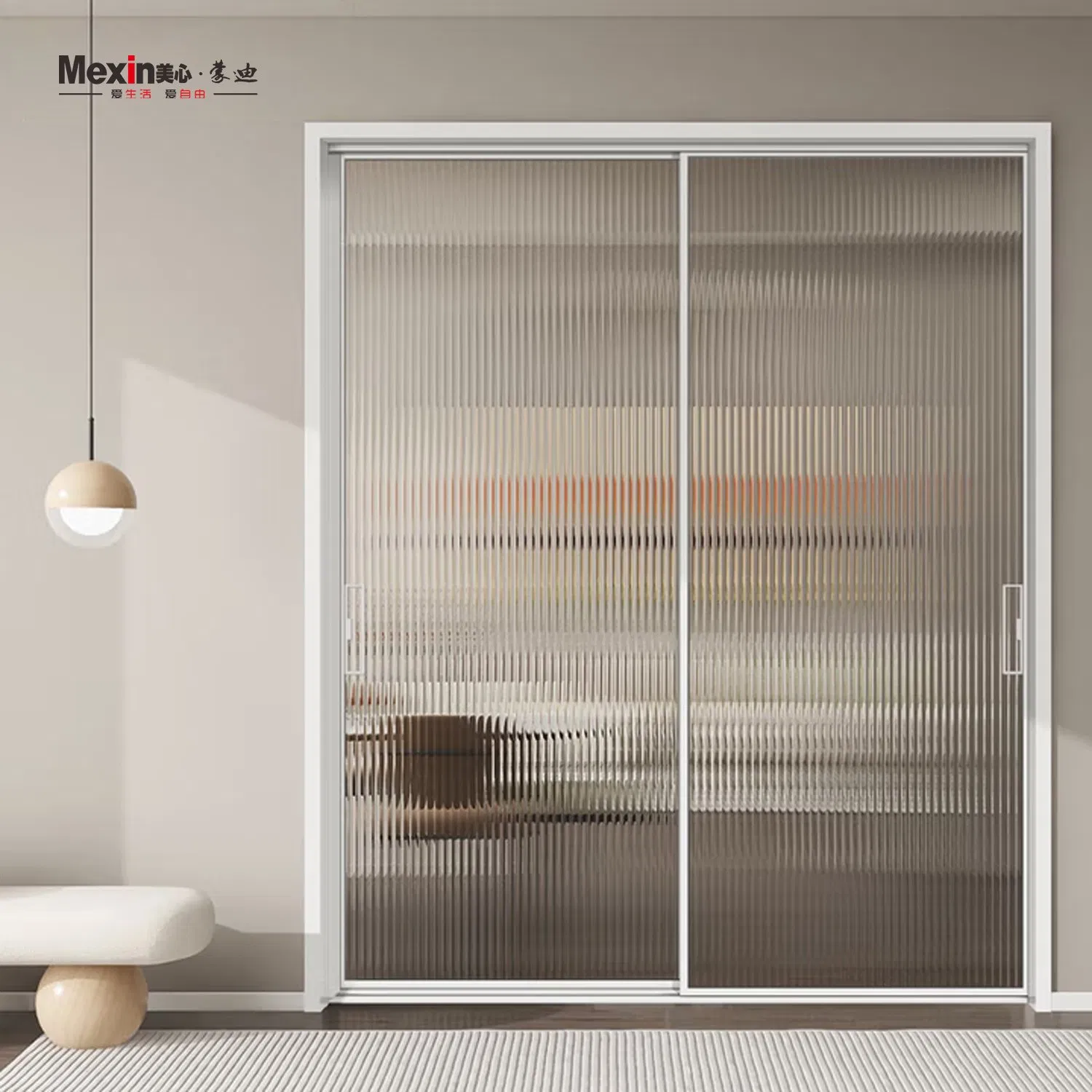 Mexin Best Price Sliding Bifold Black Frameless Glass Door Lockable Handle for Kitchen to Dining Area Divider