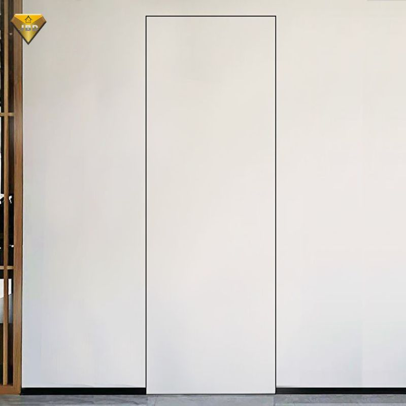 Prettywood Flush Walnut Veneer Invisible Door Frameless Design Concealed Wooden Hidden Swing Open Style for Interior Bedroom